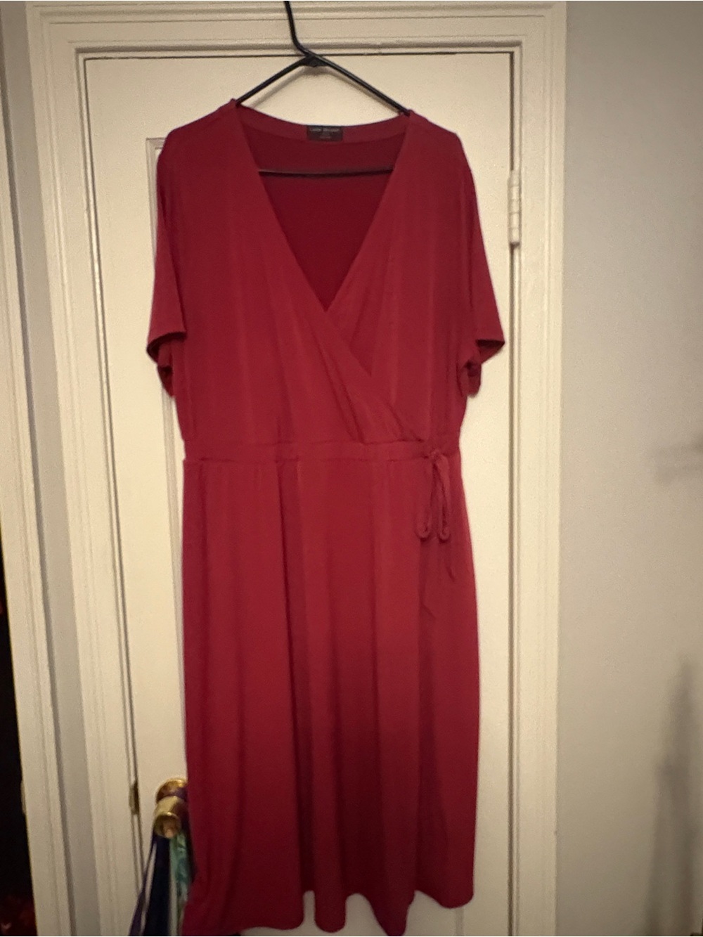 Lane Bryant Red Wrap-Style Midi Dress (18/20)